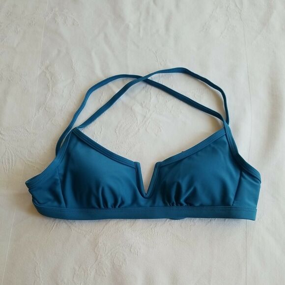 Xhilaration Juniors Bikini Top Size XS Blue V-Wire Bralette Bathing Suit Swim - Picture 3 of 7